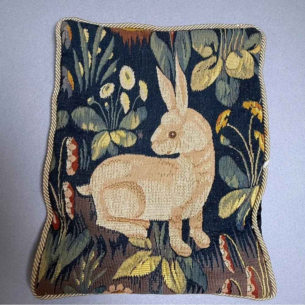 St. Simons Island Tapestry Pillow Case with Bunny Rabbit Design Made in France